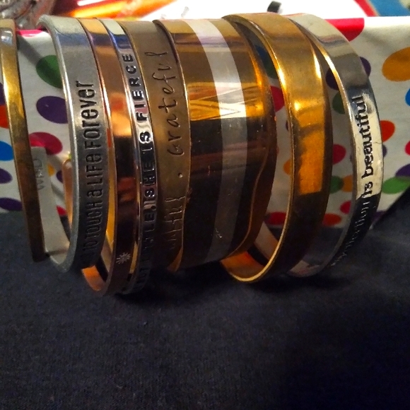 mantrband,lillianvernon,whitneyhoward Jewelry - A set of 8 open band bracelets